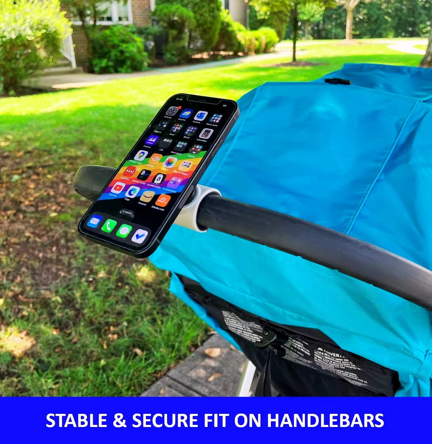 Magnetic iPhone Holder for Stroller Stationary Bike(Compatible with Peloton)Shopping Cart Compatible with MagSafe on iPhones 15